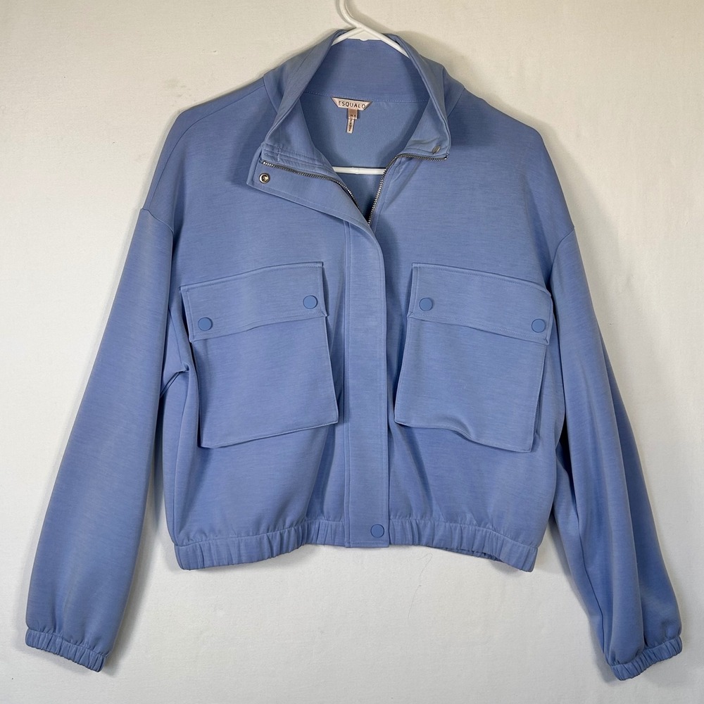 Esqualo Women Light Blue Utility Zip Up Jacket SP25.05001 Small